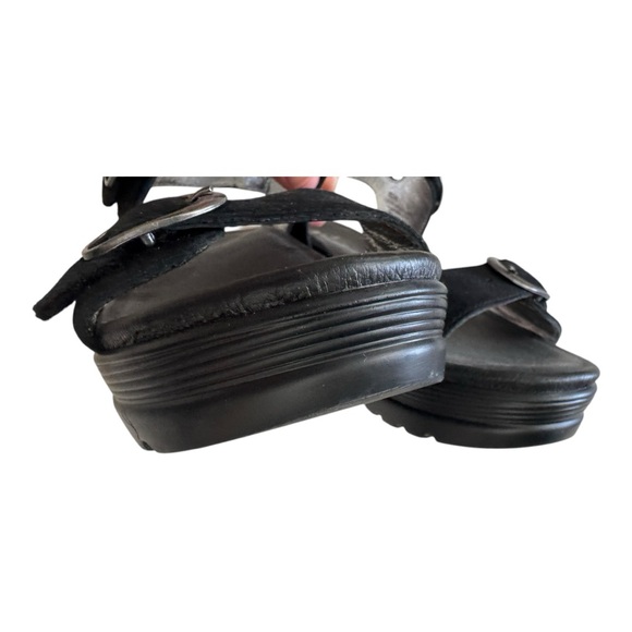 Alegria Black Sandals with Silver Buckles - Picture 5 of 7